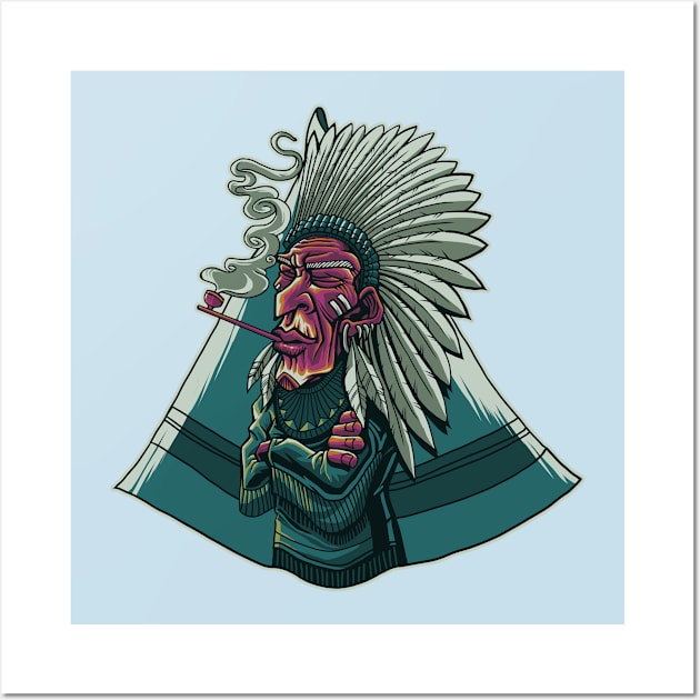 The indian chief Wall Art by akmalzone